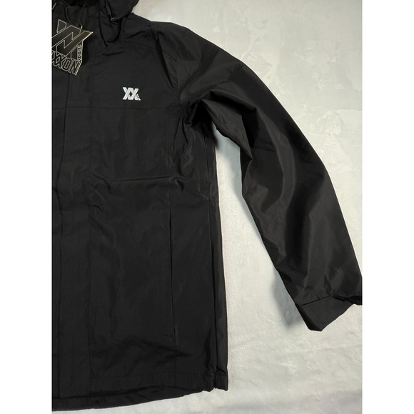 NWT DIXXON Mens XL Tech Jacket Black Hooded Rain Windbreaker Zippered Pockets - Picture 3 of 13